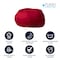 Flash Furniture Bean Bag Chair, 42 in W 42" L 19" H DG-BEAN-LARGE-SOLID-RED-GG - alternate 3